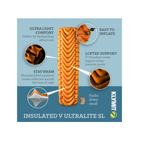 Klymit Insulated V Ultralite SL Sleeping Mat - Orange image