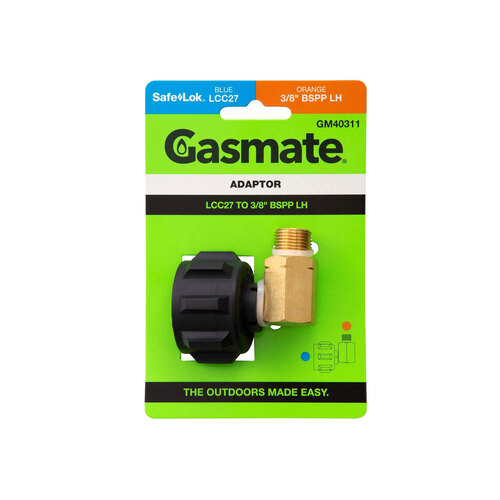 Gasmate Gas Cylinder Adaptor QCC to 3/8" Male - 90 Deg