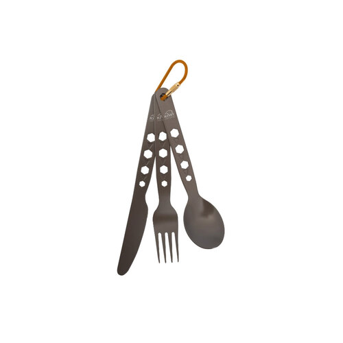 Kiwi Camping Anodised Aluminium Cutlery Set